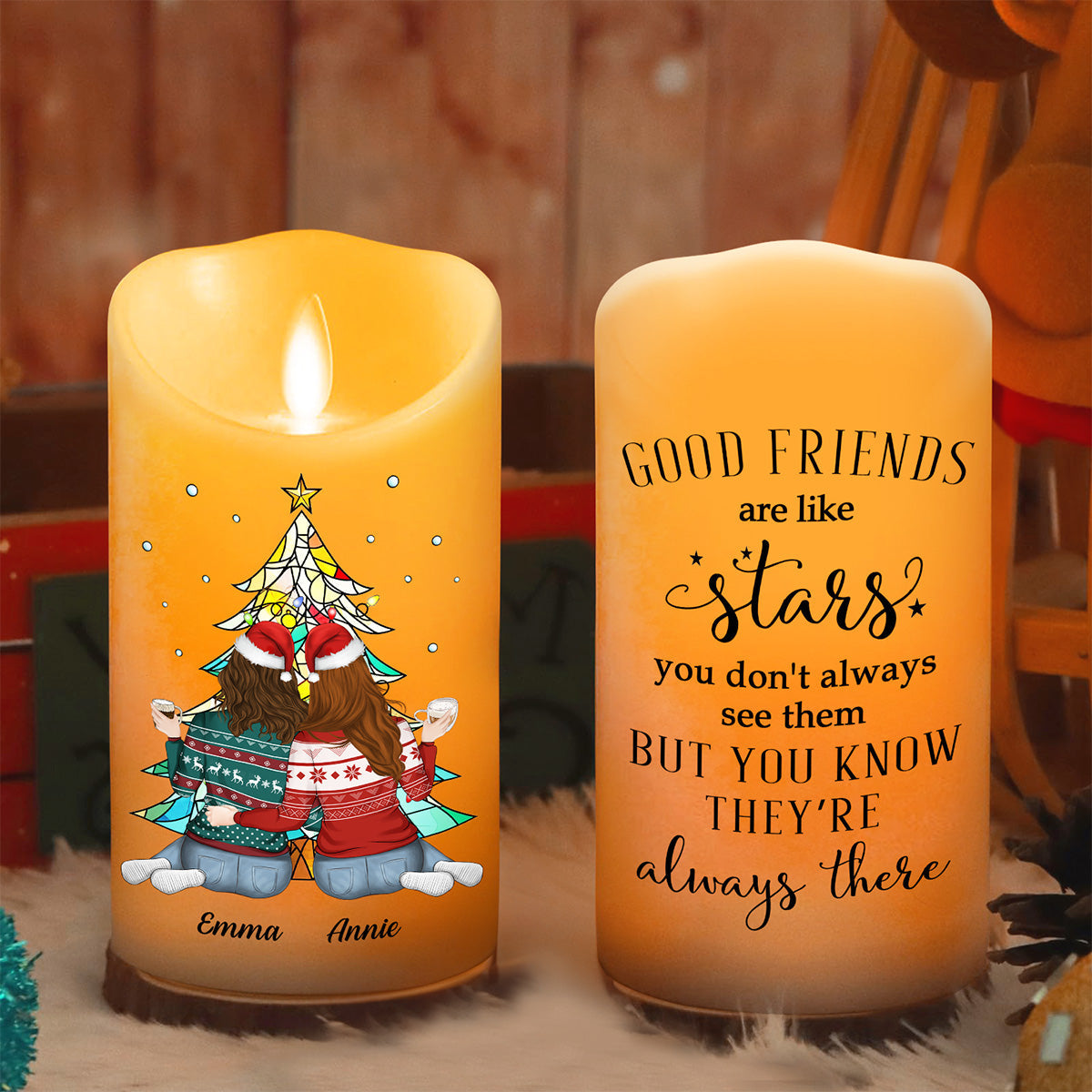 Friends Always Beside You - Personalized LED Candle