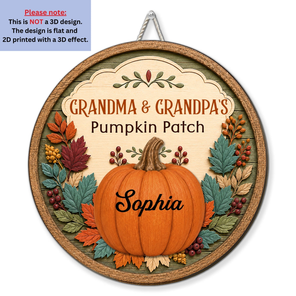 Pumpkin Patch - Personalized Wood Sign