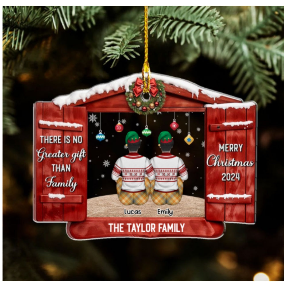 Custom Family Ornament, Christmas Gift for Family Members •  There Is No Greater Gift - Personalized Acrylic Ornament