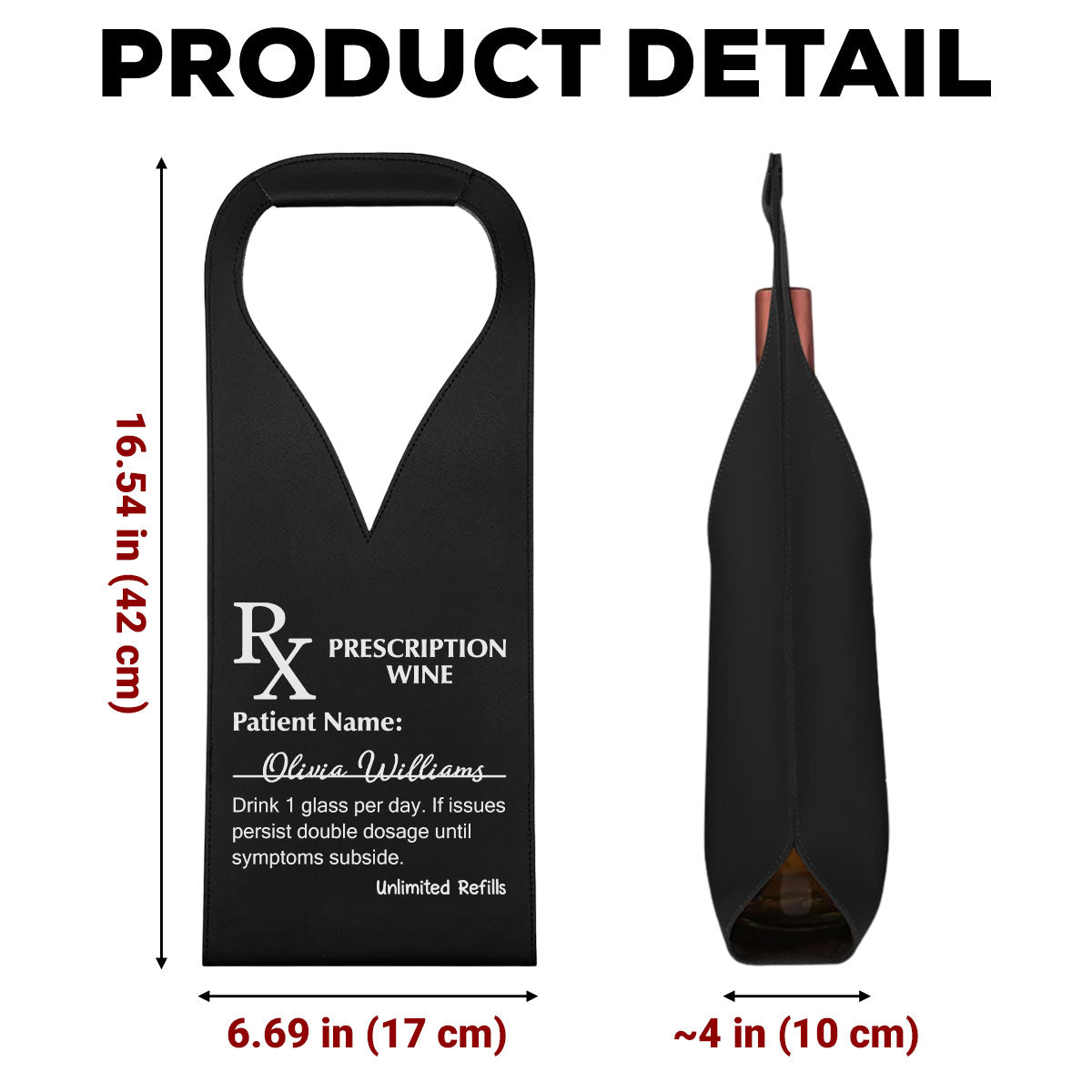 Prescription Wine - Personalized Leather Wine Bag
