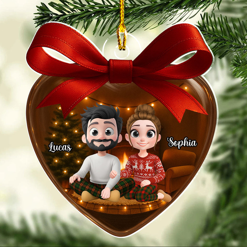 Custom Couple Christmas Ornament, Anniversary Gift •  Love You Forever Version 2 - Personalized Acrylic Ornament