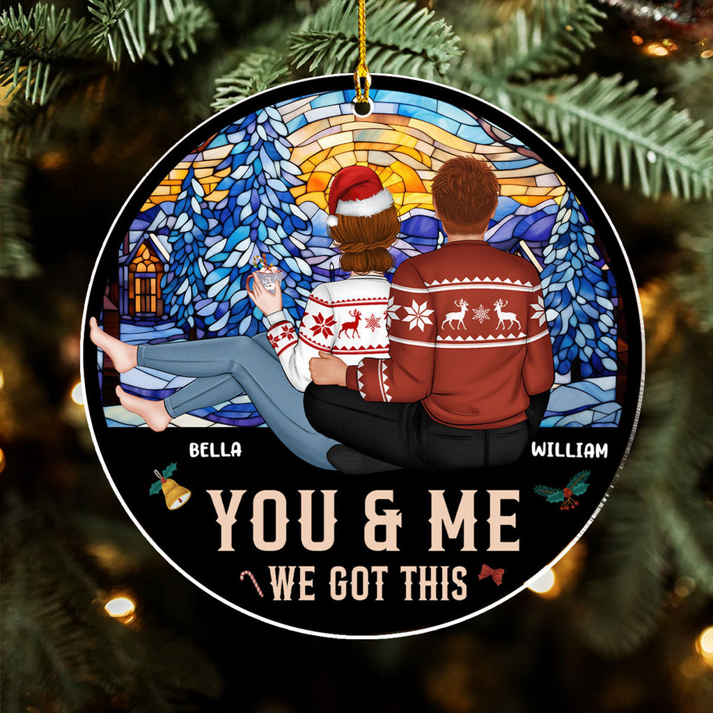 Custom Couple Christmas Ornament, Anniversary Gift •  Me And You - Personalized Acrylic Ornament