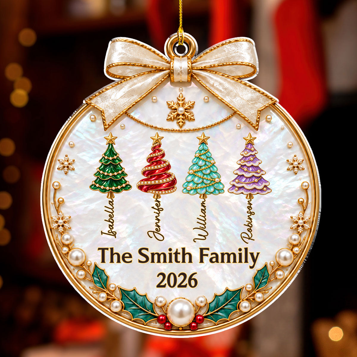 Custom Family Ornament, Christmas Gift for Family Members •  Making Christmas Memories Together - Personalized Acrylic Ornament