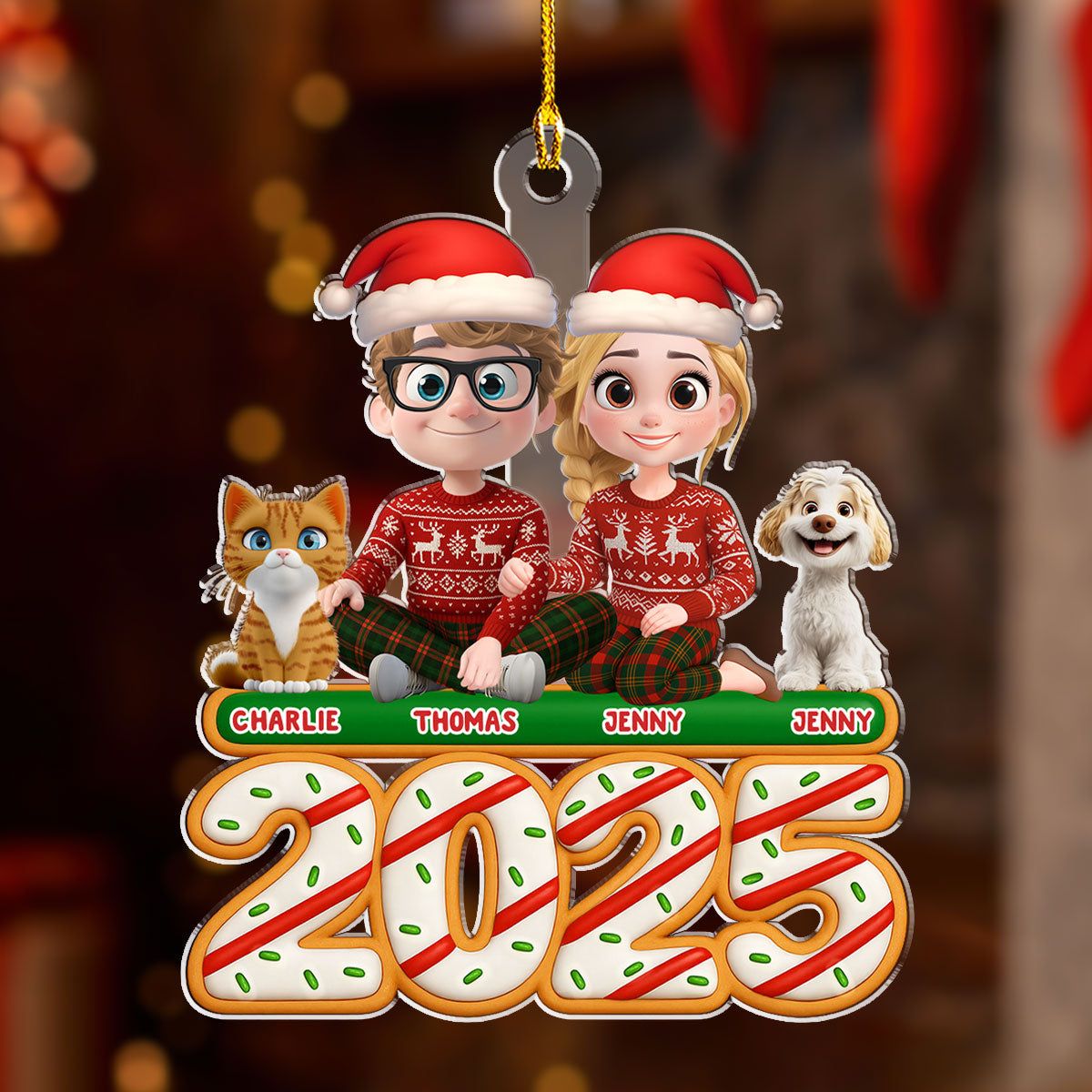 Custom Keepsake Christmas Ornament •  We And Our Pet Tree Cake - Personalized Acrylic Ornament
