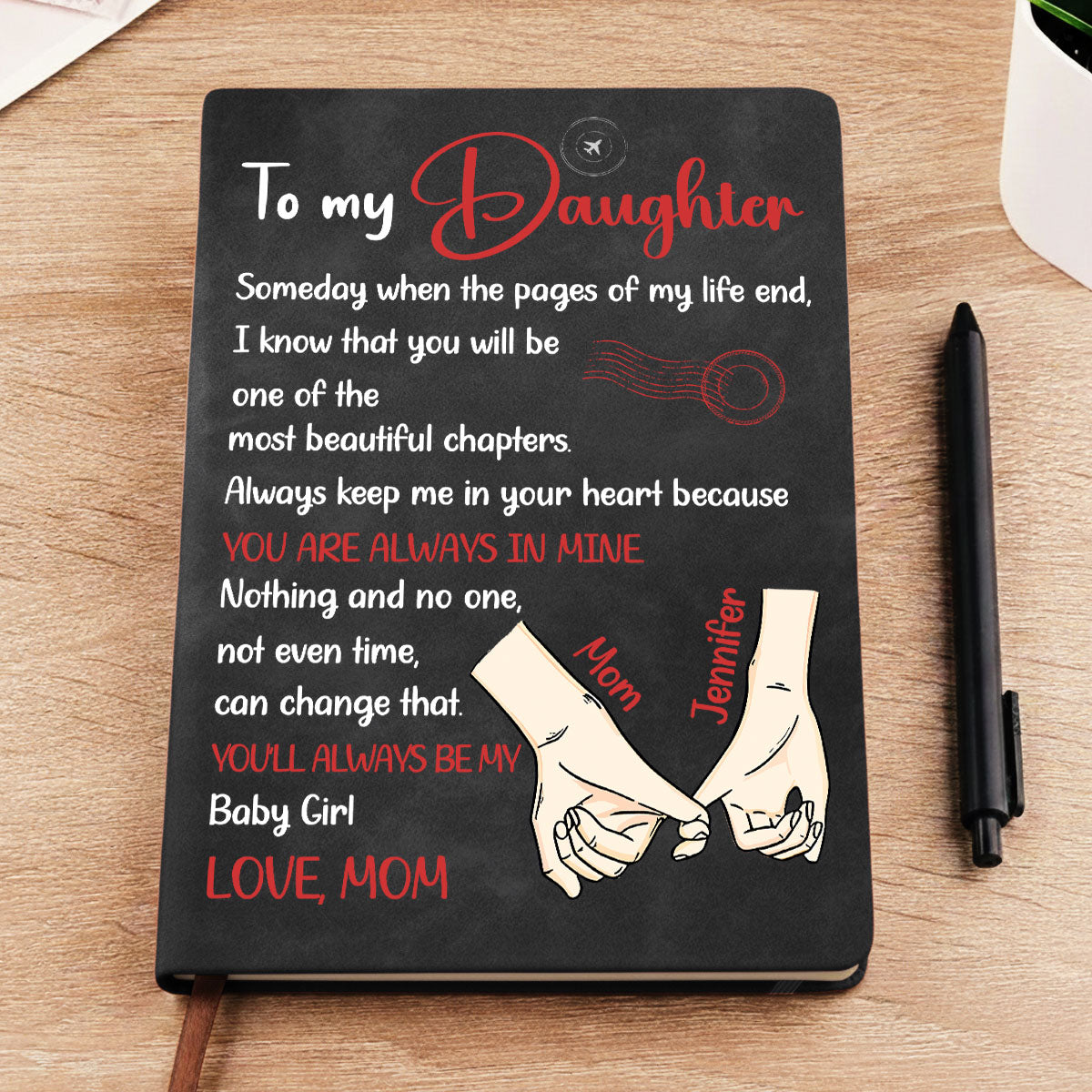 Custom Stationery Gifts For Daughter, Son, Grandchild • The Most Beautiful Chapters - Personalized Leather Journal