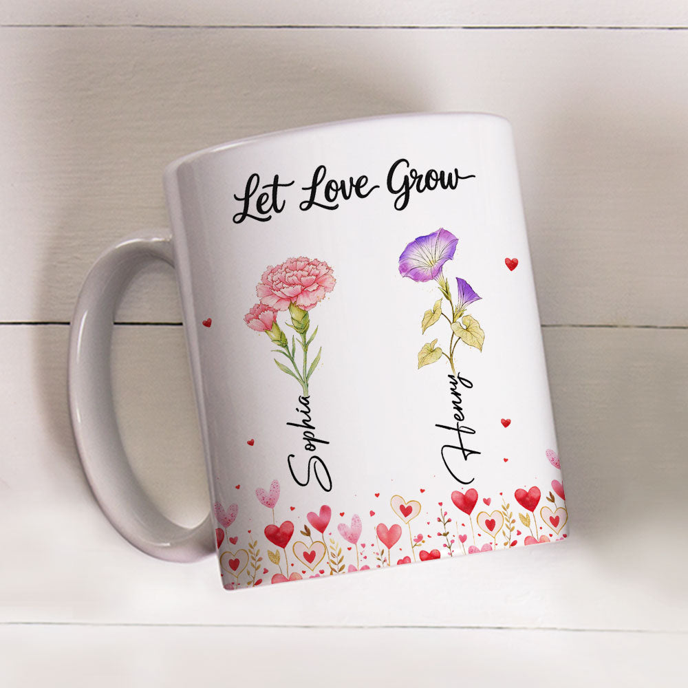 Custom Anniversary Keepsake Gifts For Couple • Let Love Grow - Personalized Coffee Mug
