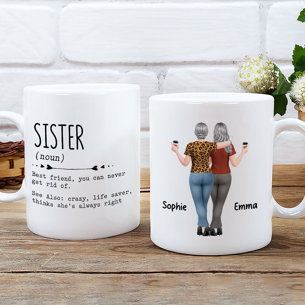 Custom Christmas & Birthday Gift For Sister • Sister Dictionary Definition - Personalized Coffee Mug