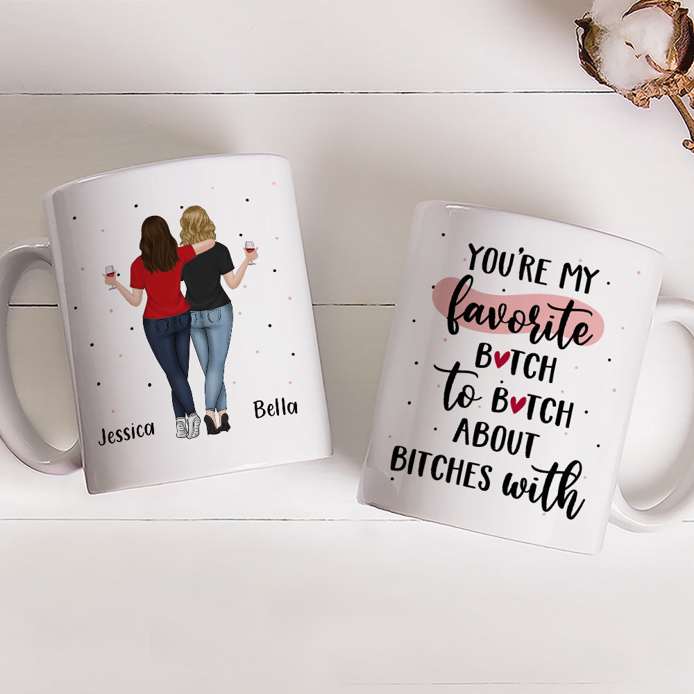 Custom Best Friend, Christmas & Birthday Friendship Keepsake Gift • Best Besties - Personalized Coffee Mug
