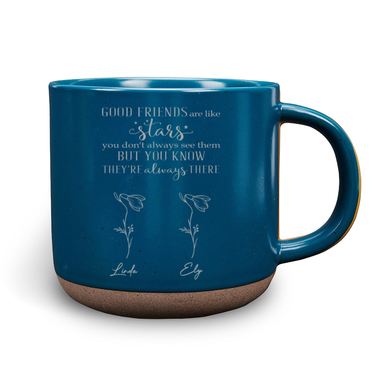 Custom Best Friend, Christmas & Birthday Friendship Keepsake Gift • Friends Like Stars - Personalized Engraved Pottery Mug