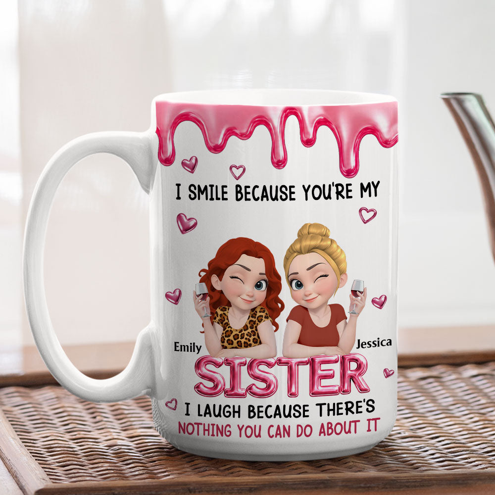 Custom Christmas & Birthday Gift For Sister • I Laugh At You Sister - Personalized 3D Effect Coffee Mug