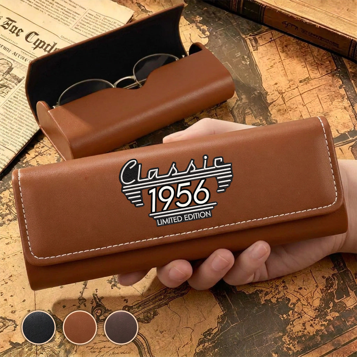 Classic Edition Dad - Personalized Leather Eyeglass Case