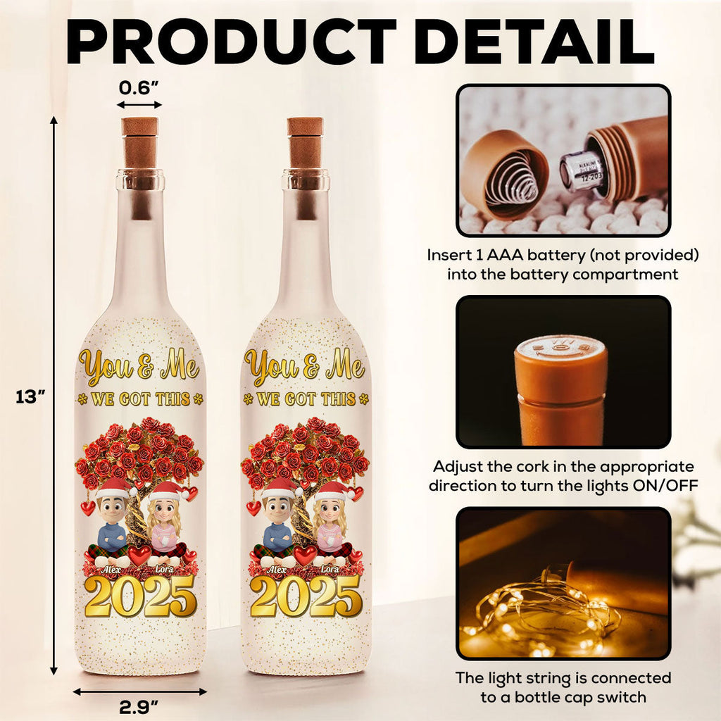 Glowing Heart Rose Tree - Personalized Bottle Lamp