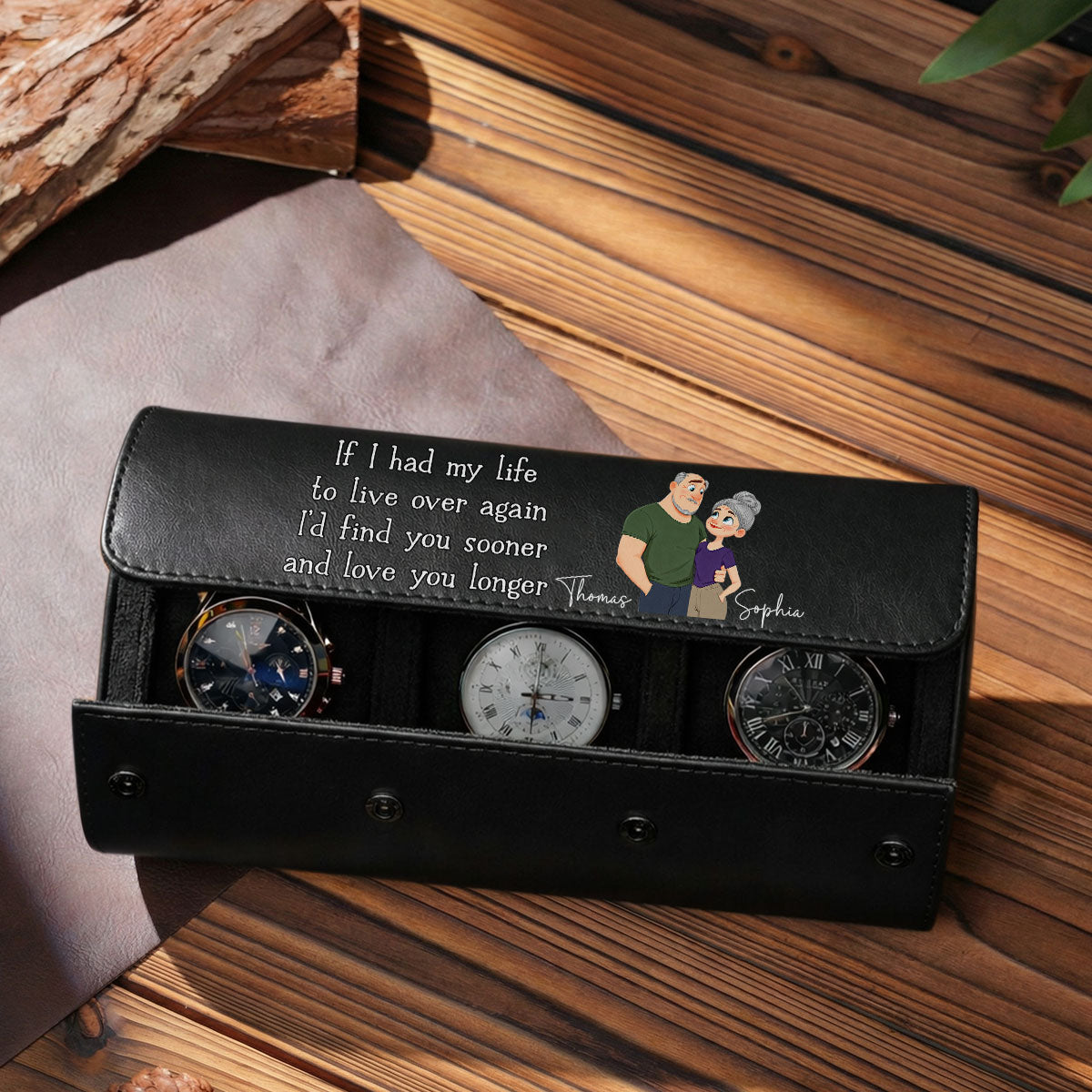 Love You So Much - Personalized Leather Watch Case