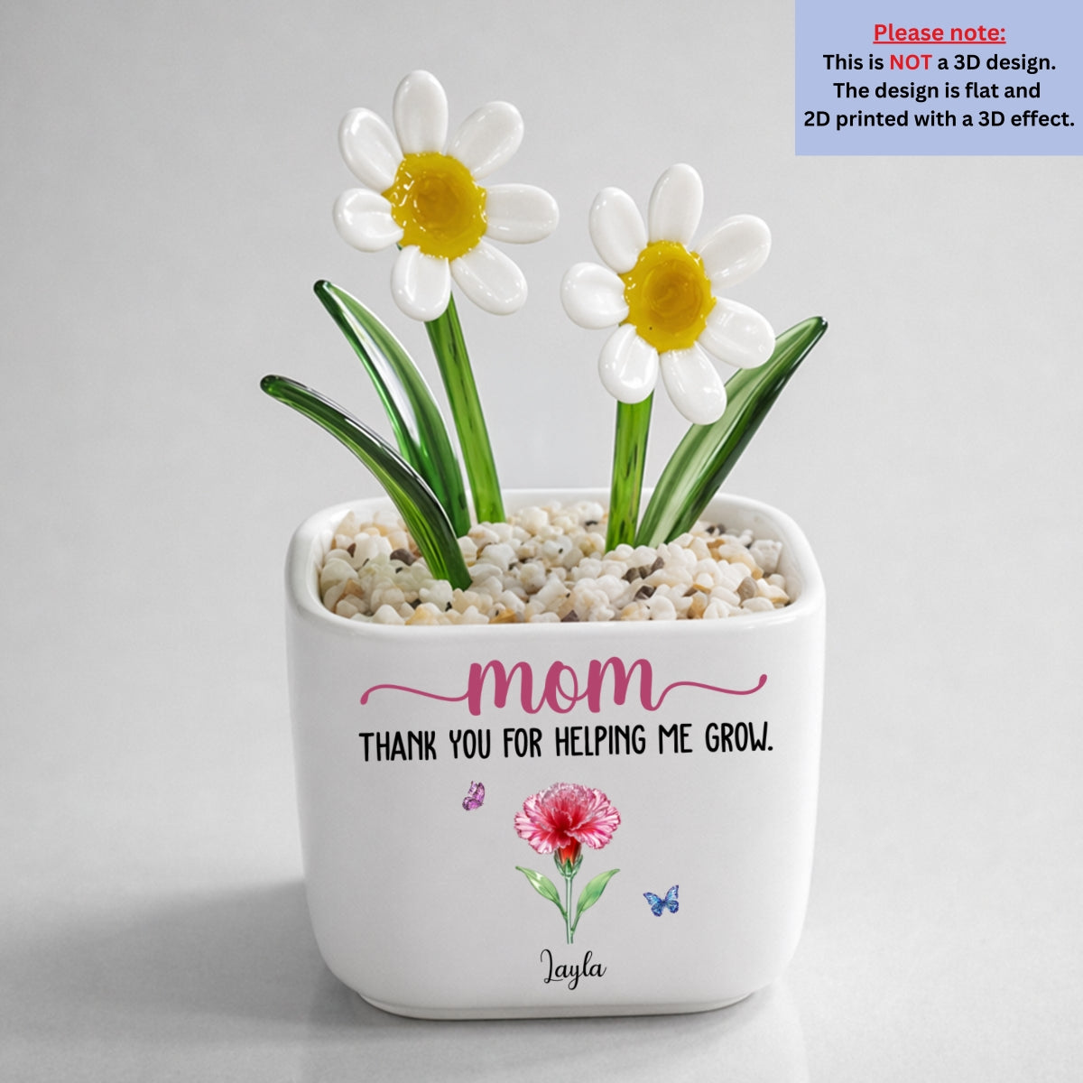 Thank You For Helping Me Grow - Personalized Glass Birth Month Flower