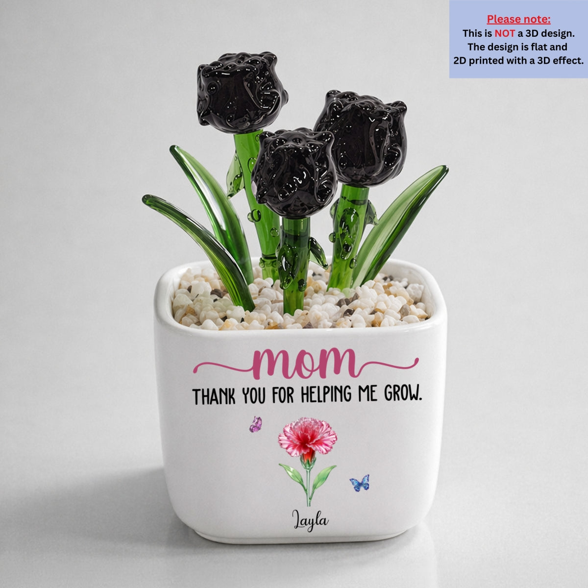 Thank You For Helping Me Grow - Personalized Glass Birth Month Flower