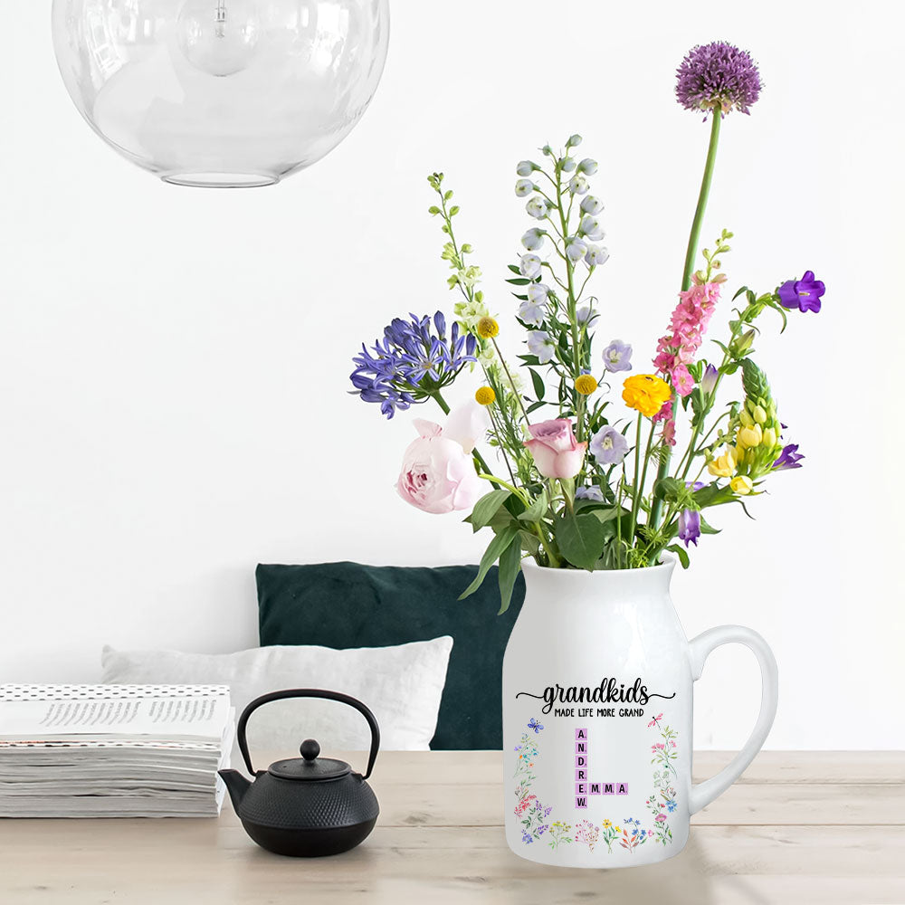 Grandkids Made Life More Grand - Personalized Flower Vase