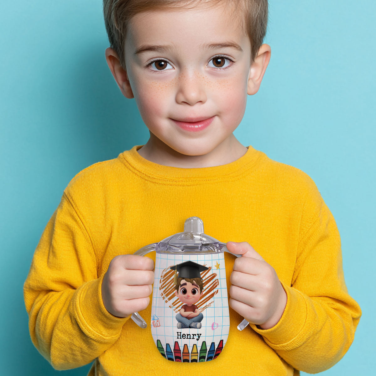 Look Out Kindergarten - Personalized Sippy Cup With Handles