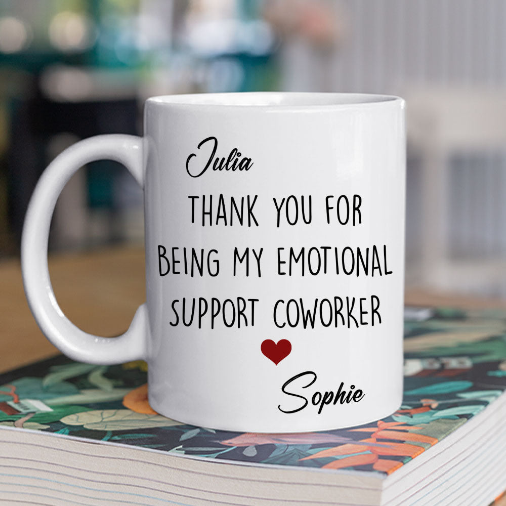 Custom Coworker, Christmas & Birthday Team Appreciation Gift • My Emotional Support - Personalized Coffee Mug