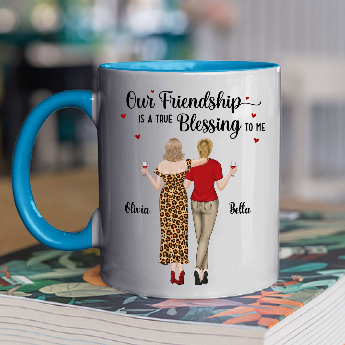 Custom Best Friend, Christmas & Birthday Friendship Keepsake Gift • Blessing To Me - Personalized Accent Mug