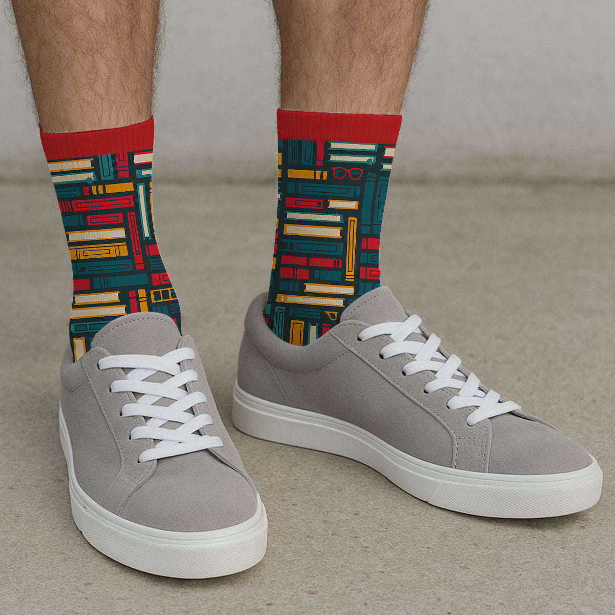 Custom Christmas Birthday Gift For Book Lovers, Bookworms, Readers • Lost in Stories - Personalized Crew Socks