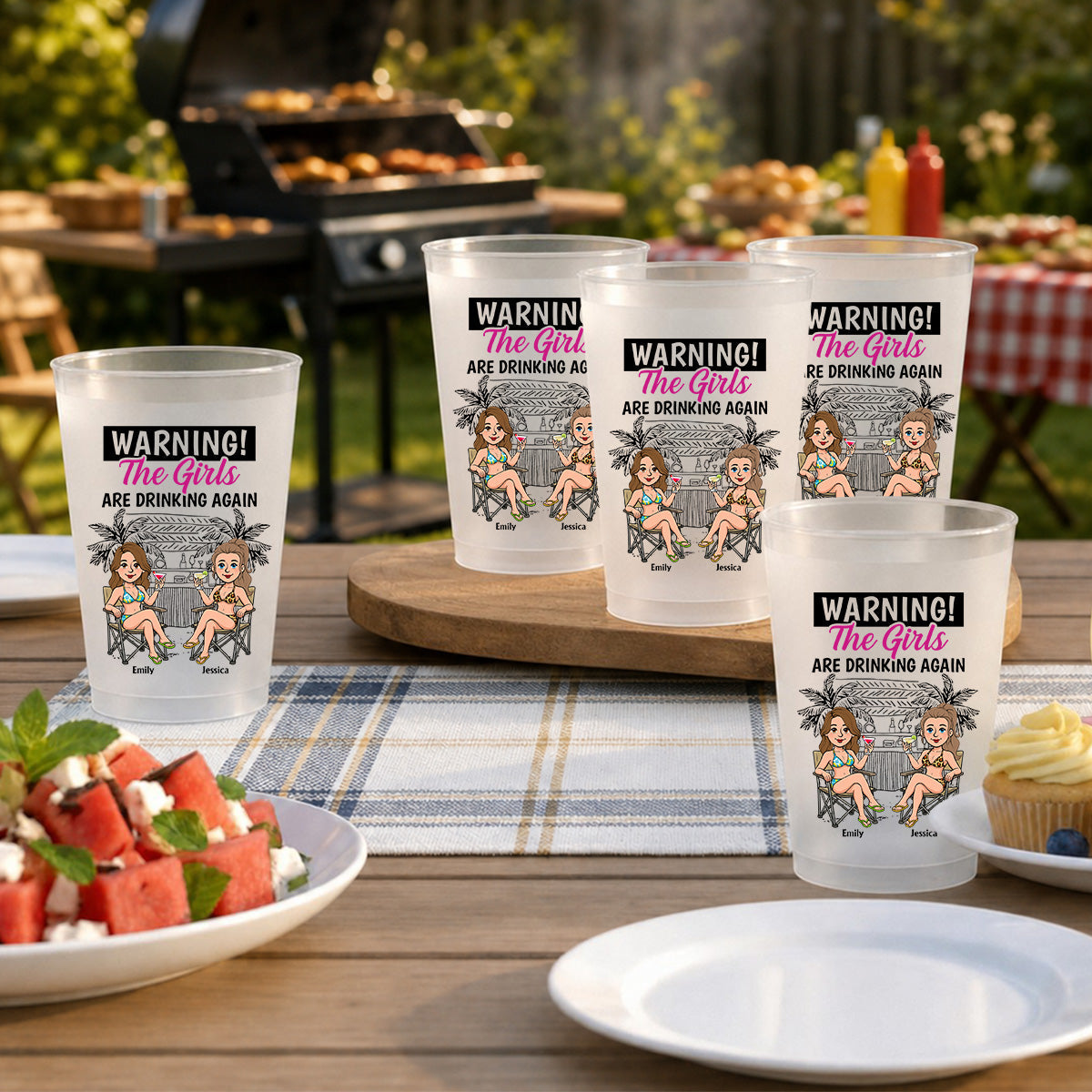 One More Round Please - Personalized Frosted Cup