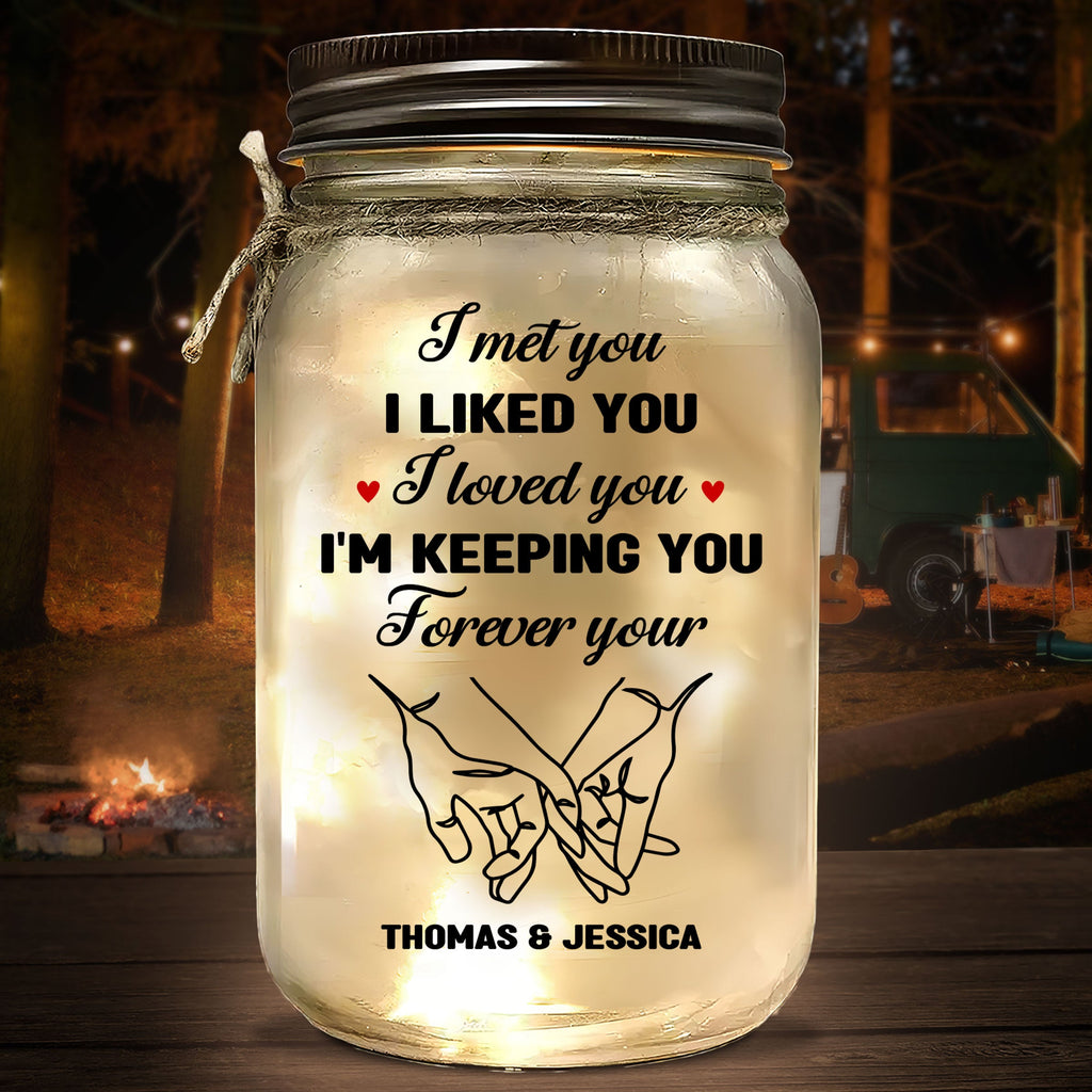 I Met You - Personalized Mason Jar Light