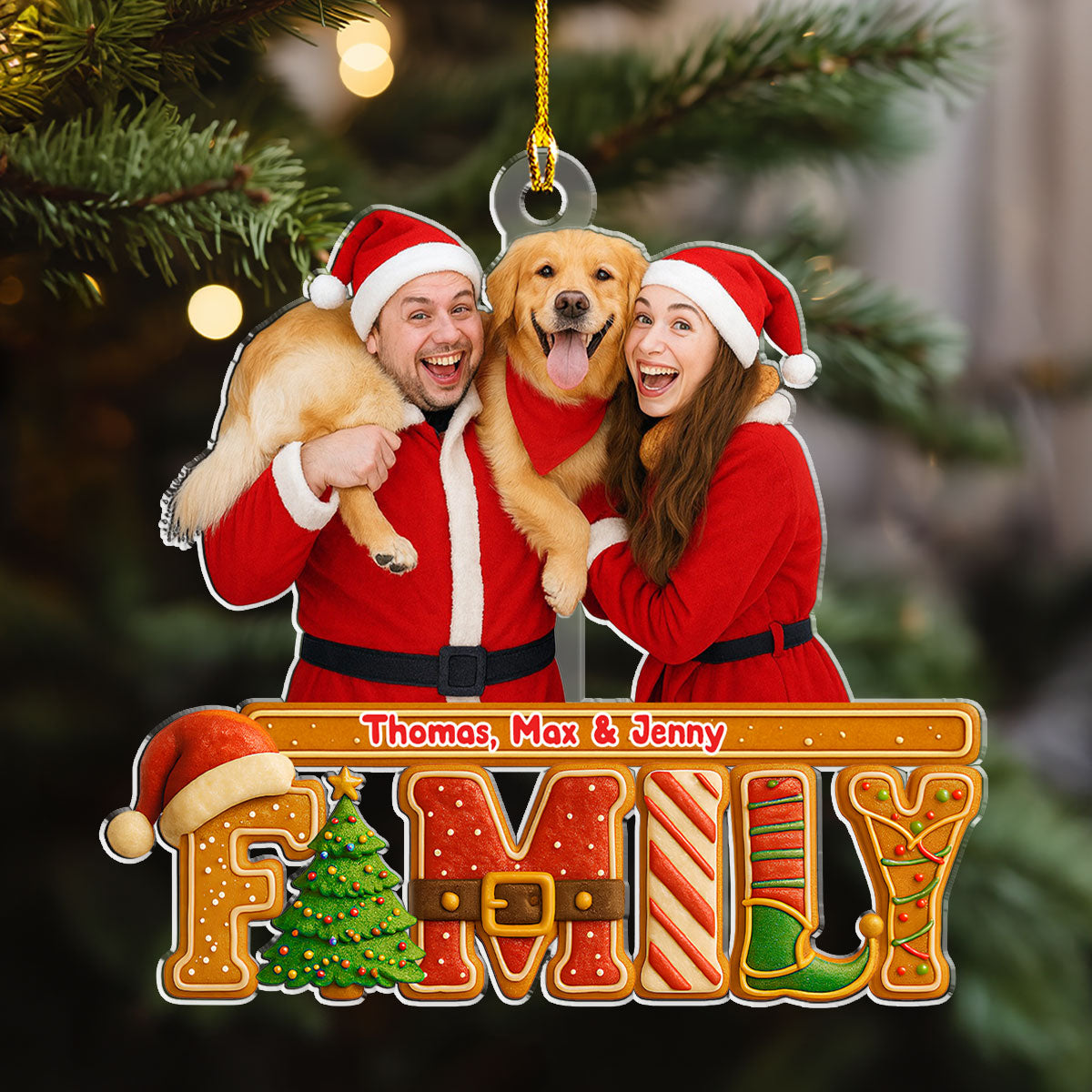 Custom Photo Family Ornament, Christmas Gift for Family Members • Our Christmas Cake Crew Photo - Personalized Acrylic Ornament