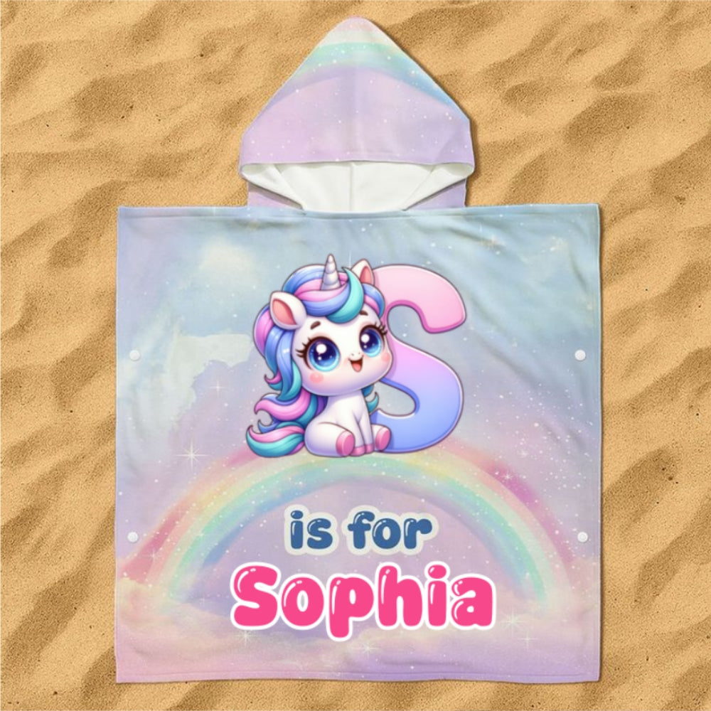 Alphabet Game Cartoon - Personalized Hooded Beach Towel