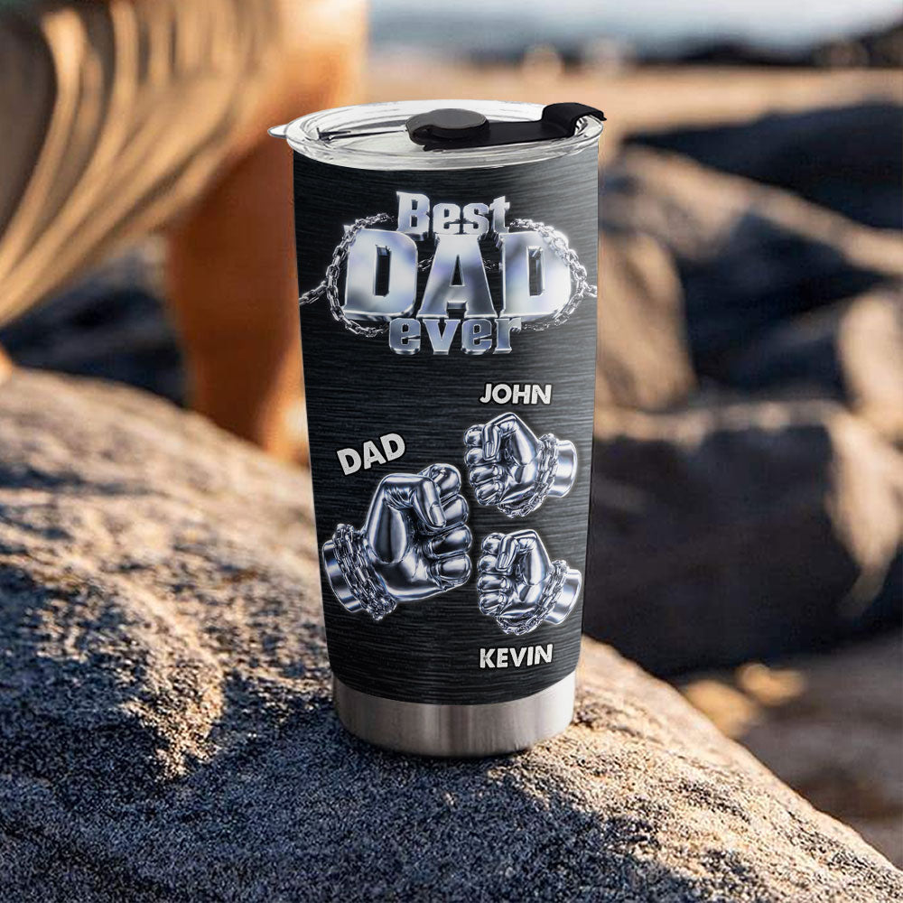 Custom Father's Day Birthday Gifts For Dad • Rock Dad - Personalized 3D Effect Tumbler