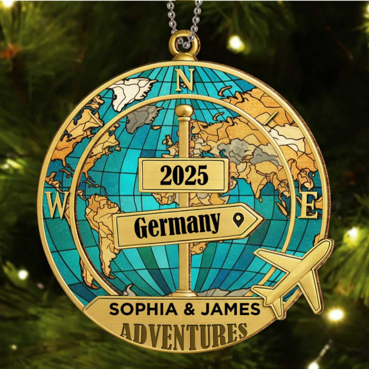 Custom Keepsake Christmas Ornament •  Destination Of All Year - Personalized Suncatcher Ornament