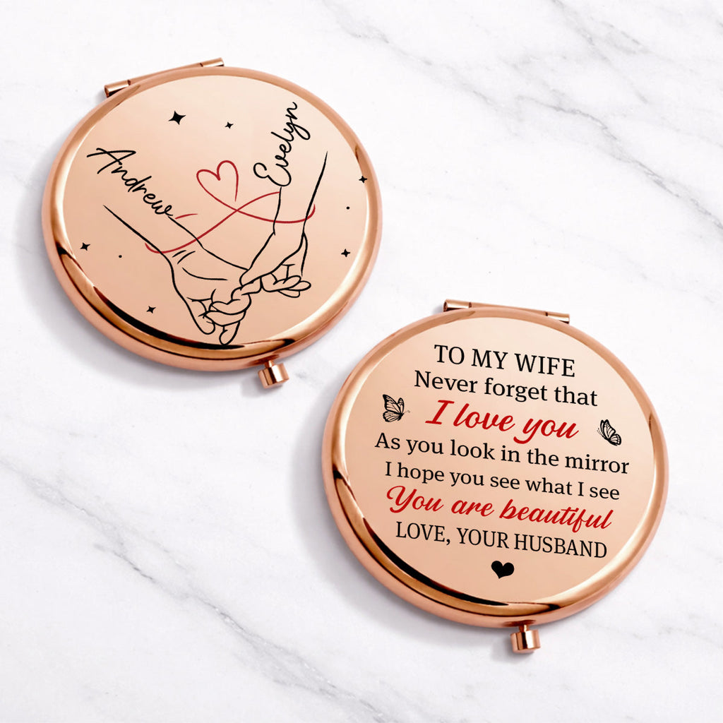 A Message From The Heart - Personalized Compact Mirror