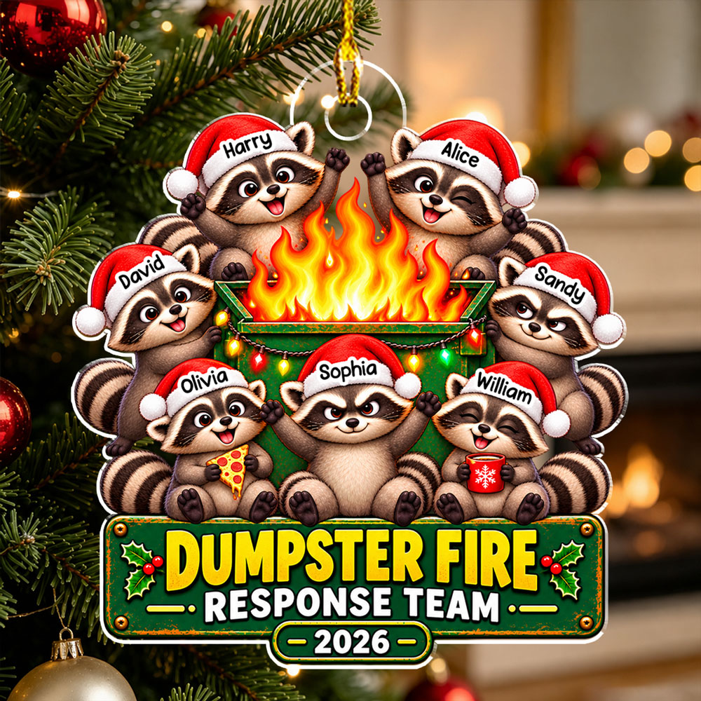 Custom Coworker Christmas Ornament, Team Appreciation Gift •  Dumpster Fire Response Team -  Personalized Acrylic Ornament