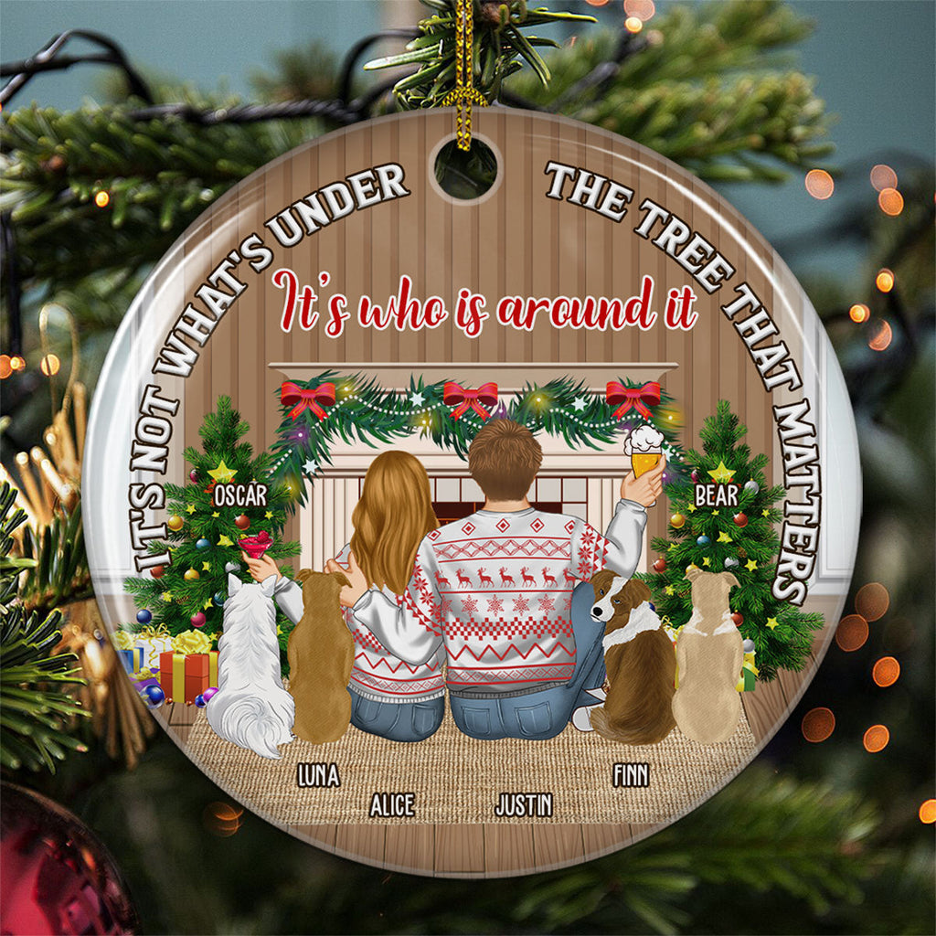 Custom Couple Christmas Ornament, Anniversary Gift •  What Is Under The Tree Matter - Personalized Ceramic Ornament
