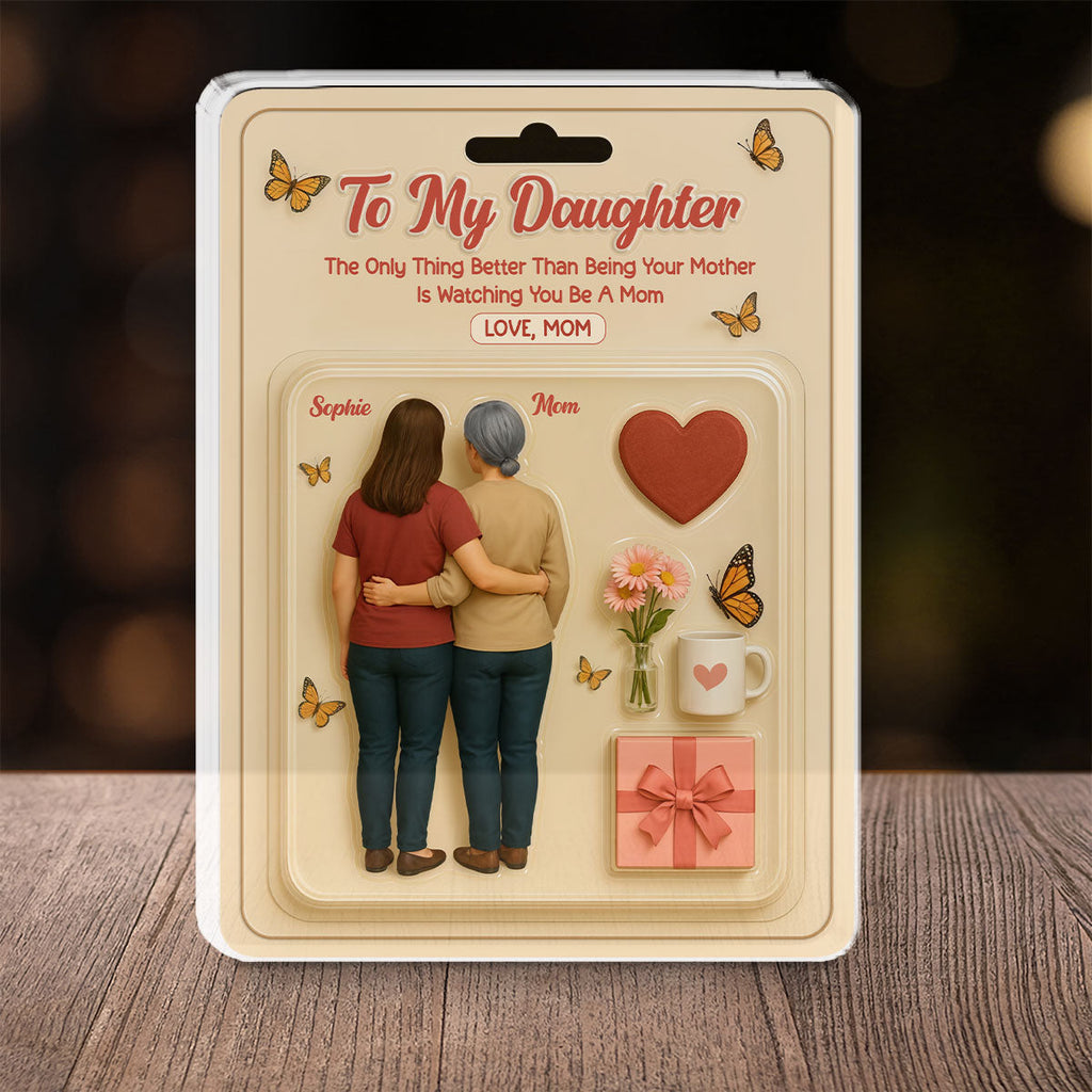 Custom Family Decor, Christmas Birthday Family Keepsake • To My Daughter From Mom - Personalized Acrylic Plaque