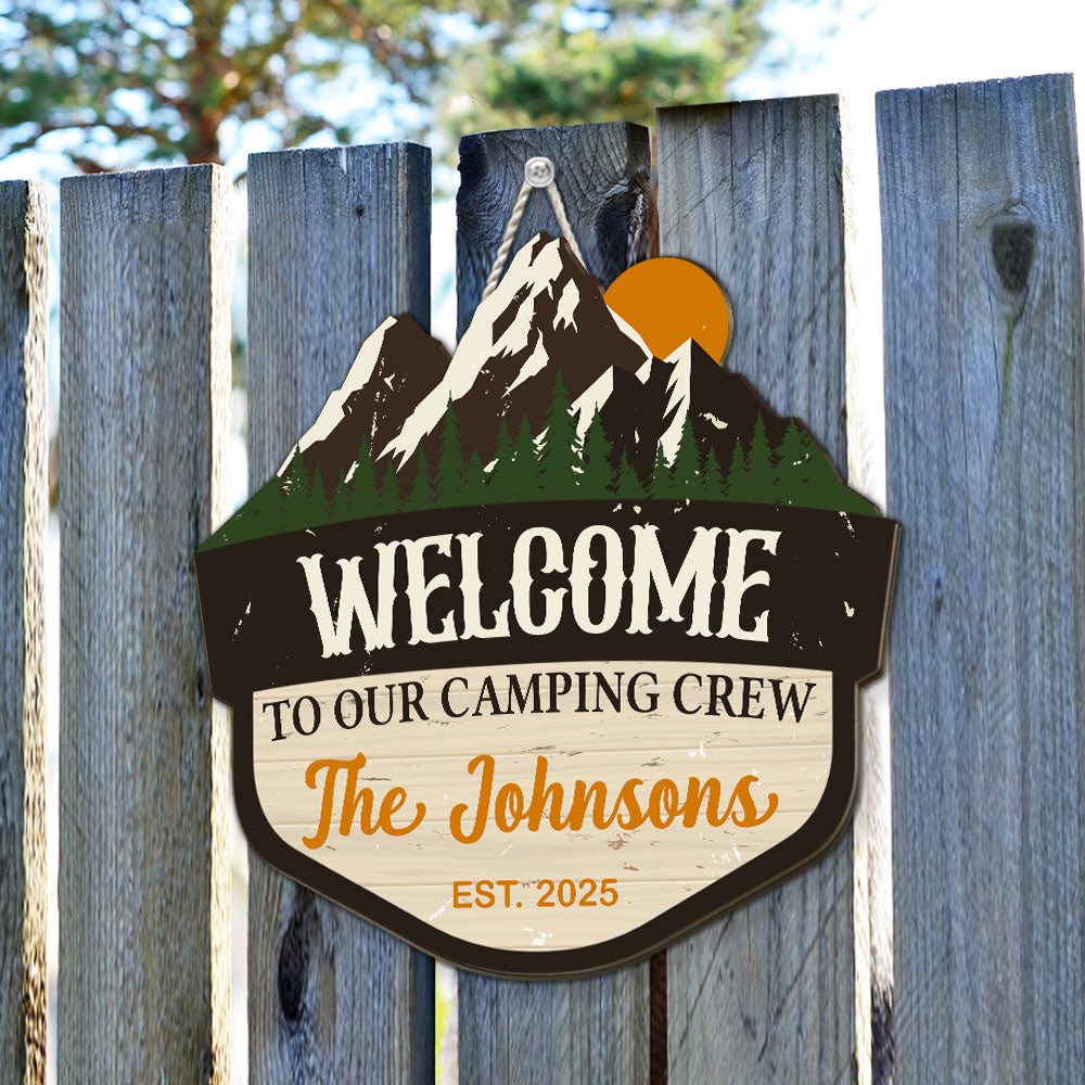 Custom Family Summer Backyard, Patio & Porch Decor • Welcome To Our Adventure - Personalized Wood Sign