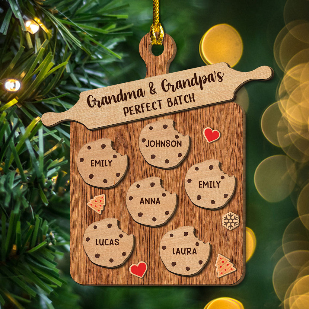 Custom Family Ornament, Christmas Gift for Family Members •  Perfect Batch Parents - Personalized Freeshape 2-Layered Wood Ornament