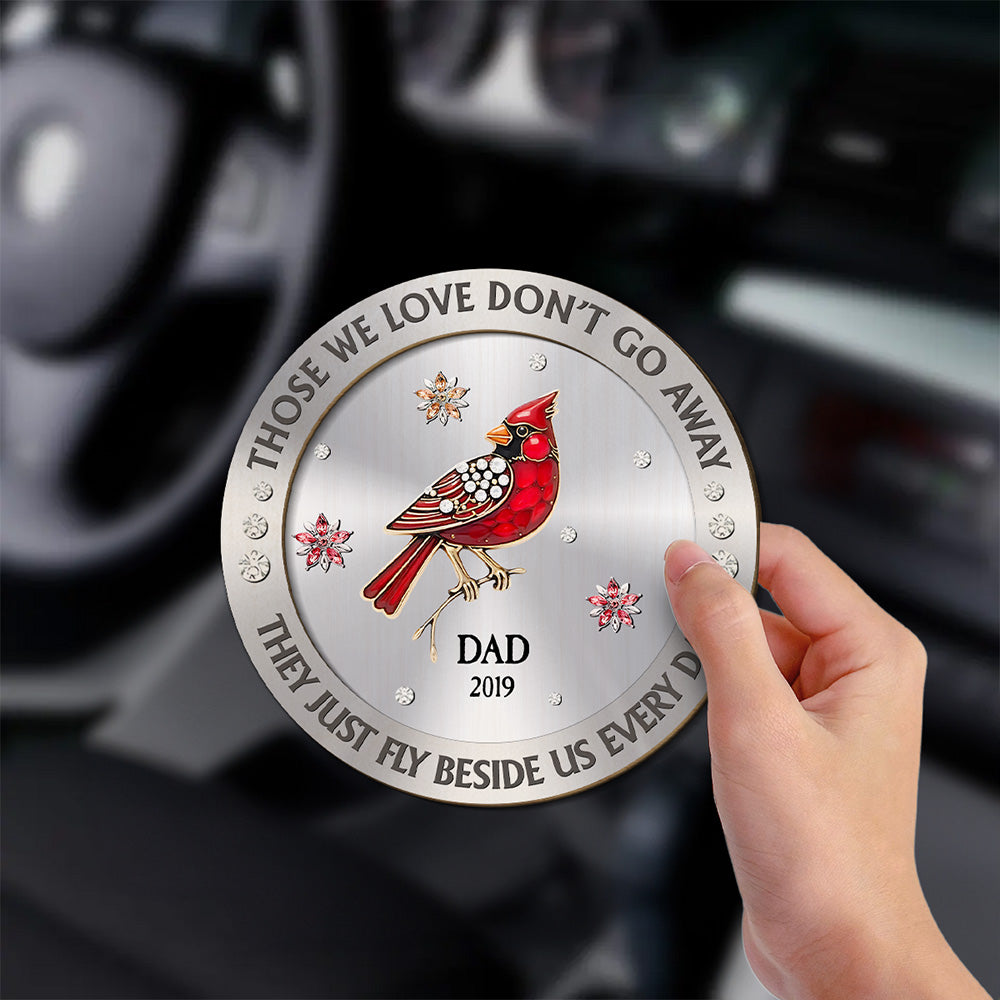 Cardinal Hummingbird Those We Love Beside Us Every Day - Personalized Car Visor Clip