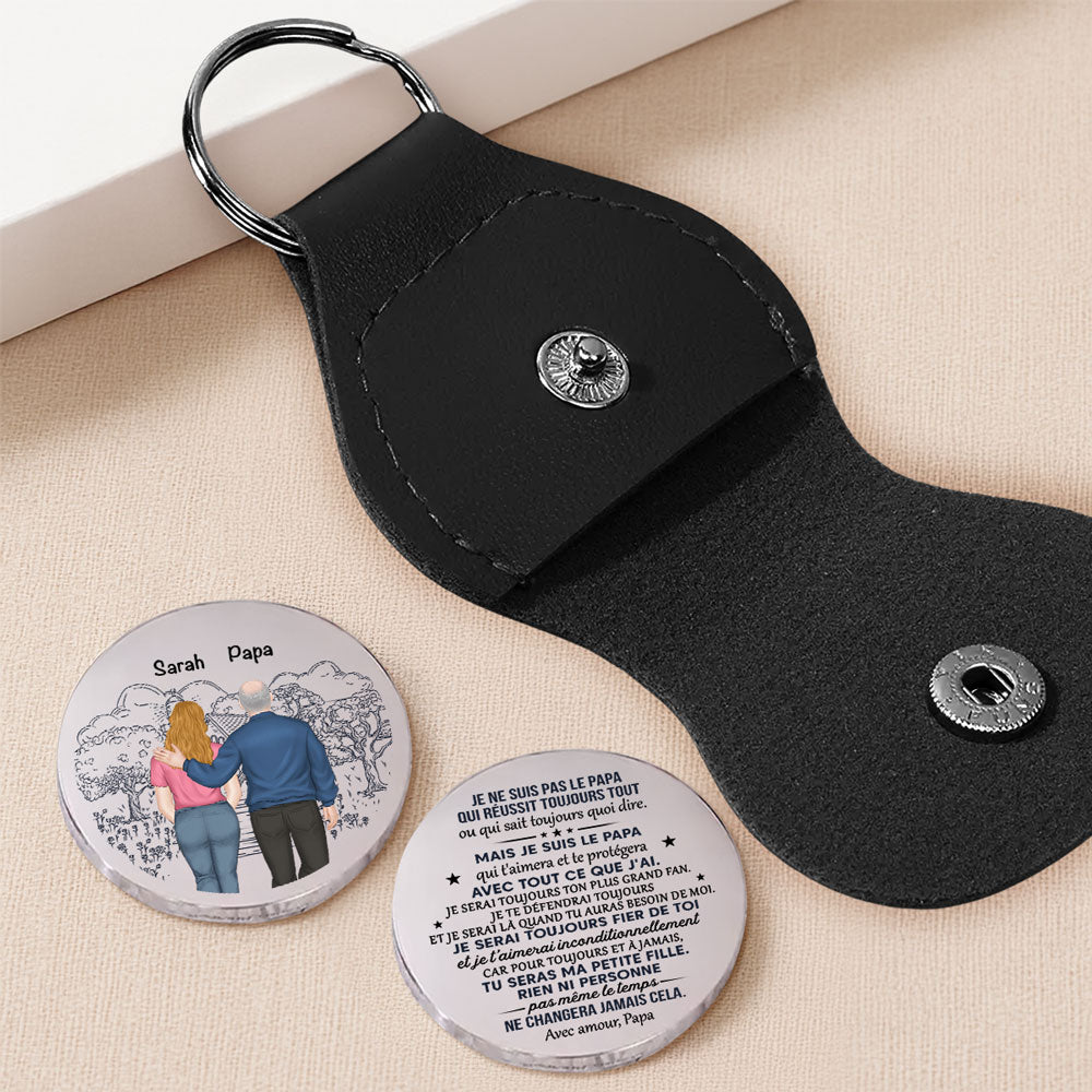 Custom Coin Keychain for Daughter Mom, Mother's Day Birthday Gifts • Je serai toujours ton plus grand fan - Petit Câlin de Poche Personnalisé