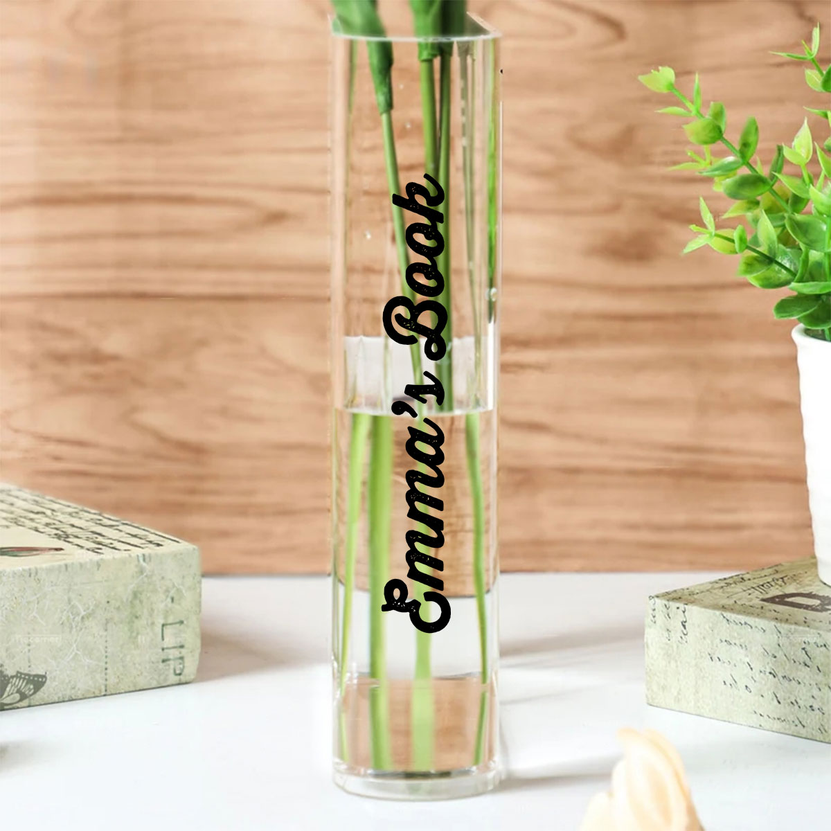 Just A Girl Loves Books - Personalized Acrylic Book Vase
