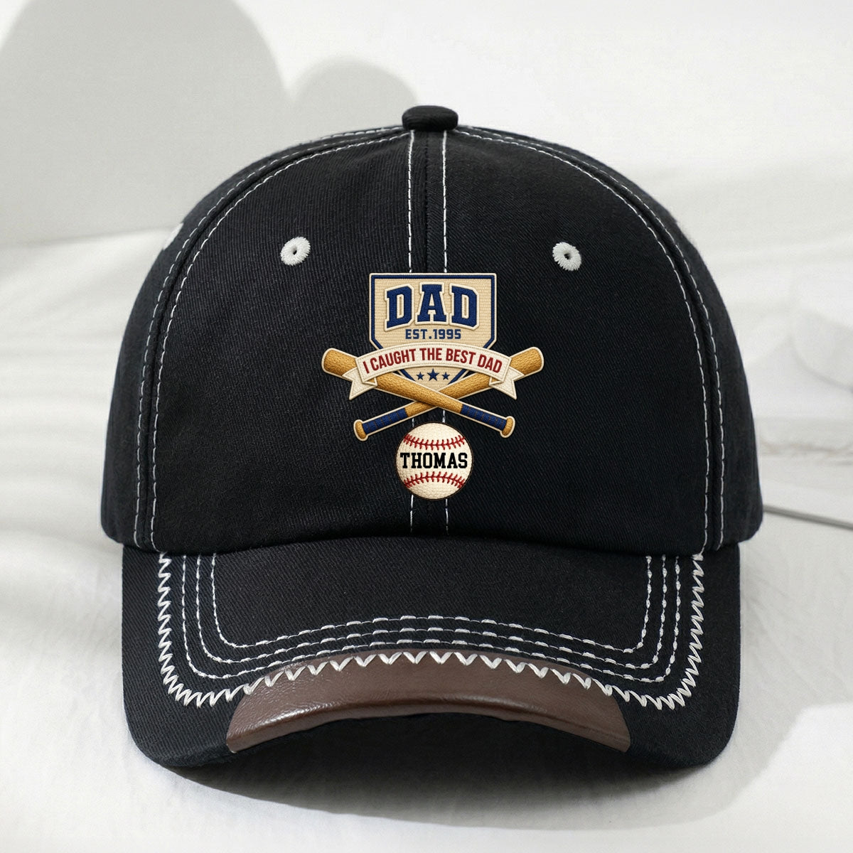 We Caught The Best Baseball Dad - Personalized Vintage Soft Baseball Cap