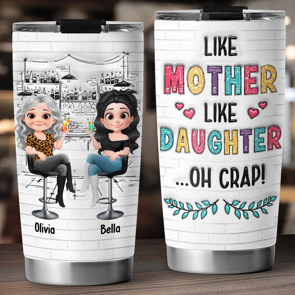 Custom Mother's Day Birthday Gifts For Mom • I Love Cute Mom - Personalized 3D Inflated Effect Tumbler