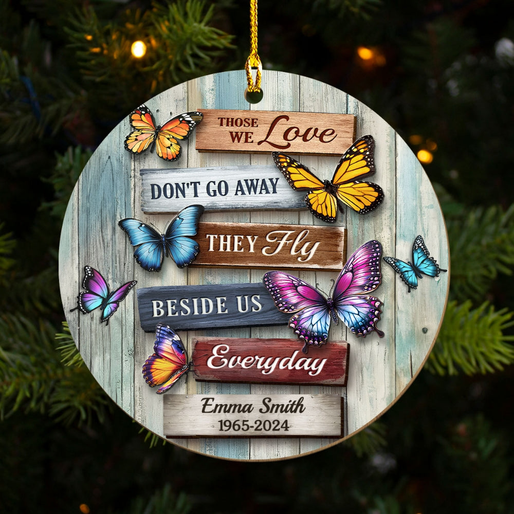 Custom Memorial Christmas Ornament, Sympathy Keepsake •  Your Love Will Guide Us Always - Personalized Wood Ornament