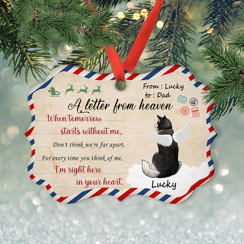 Custom Keepsake Christmas Ornament •  A Letter From Heaven - Personalized Aluminum Ornament