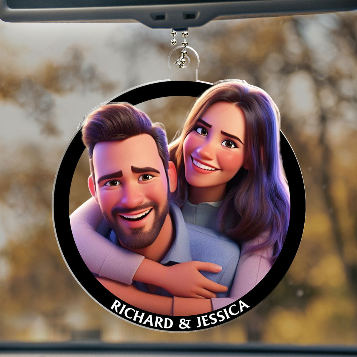 Cartoon Drive Safe My Love - Personalized Car Ornament