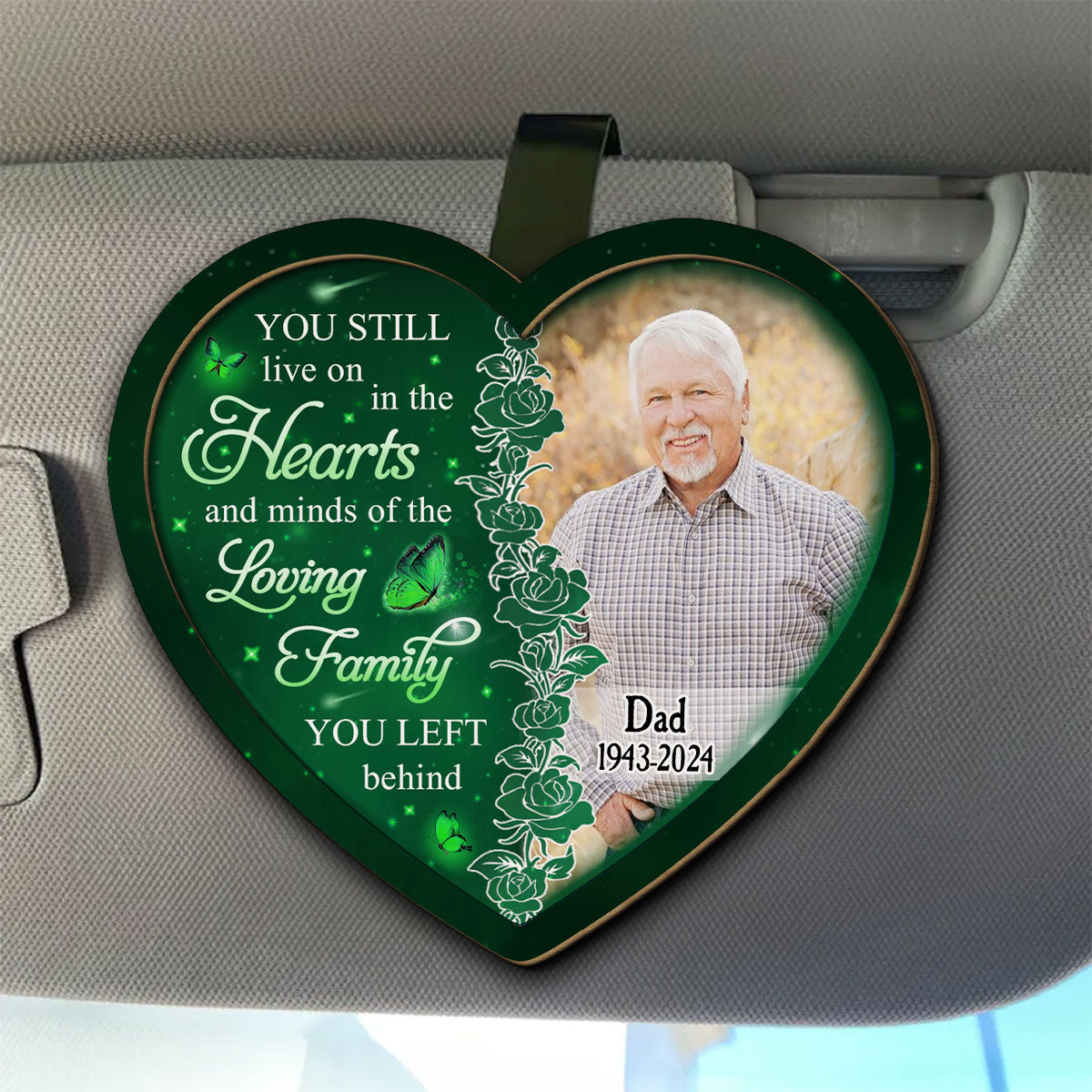 In My Heart - Personalized Car Visor Clip