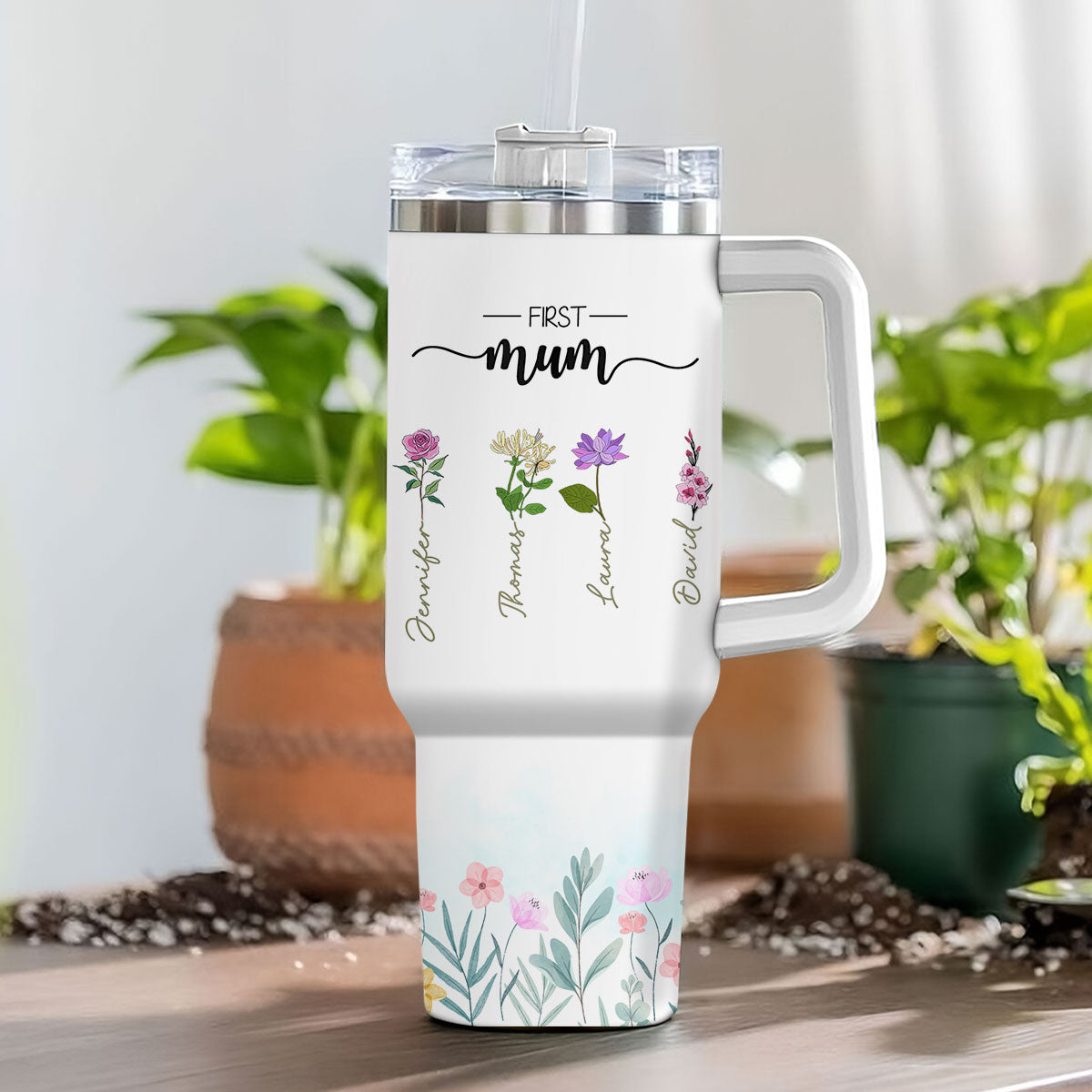 Custom Mother's Day Birthday Gifts For Mom, Grandma • First Mom Now Grandma - Personalized 40 Oz Tumbler