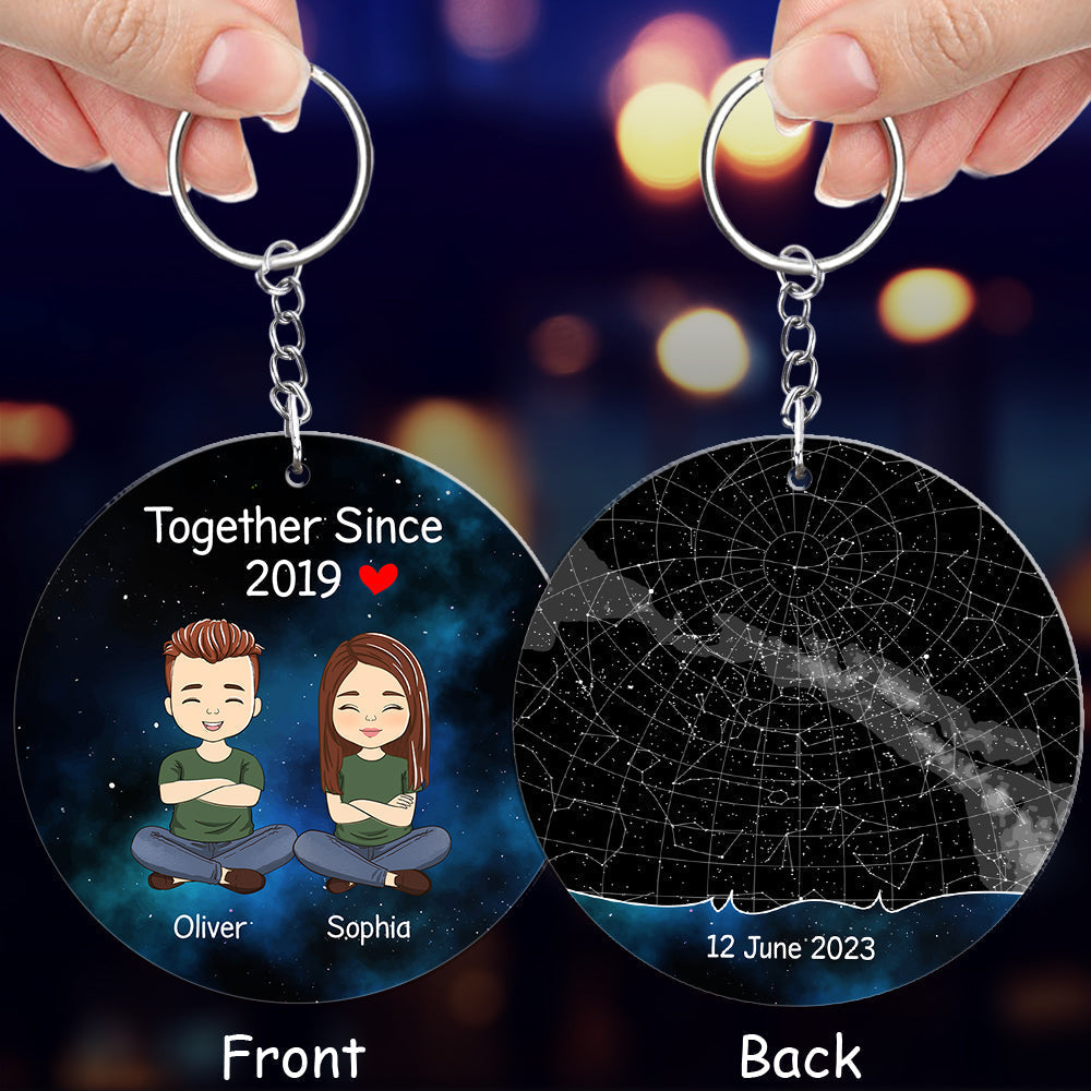 Star Map Together Since - Personalized Acrylic Keychain