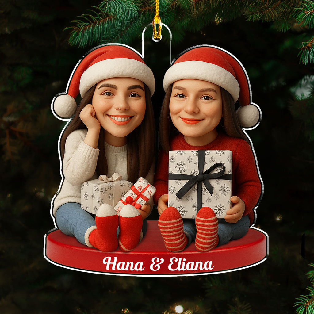 Custom Photo Friendship Christmas Ornament, Best Friend Gift • Smiles And Style - Personalized Acrylic Ornament