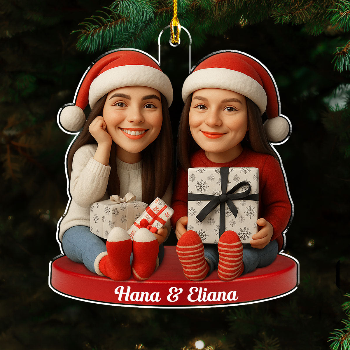 Custom Photo Friendship Christmas Ornament, Best Friend Gift • Smiles And Style - Personalized Acrylic Ornament