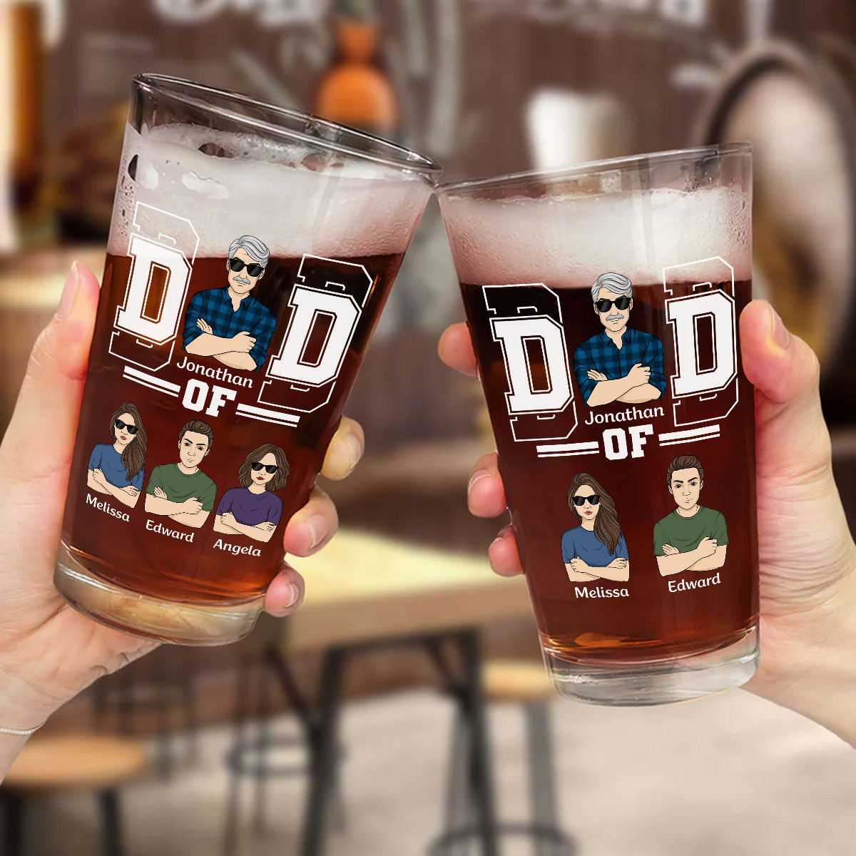 The Greatest Dad - Personalized Beer Glass